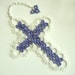 Tatted Cross Bookmark - Lavender and White