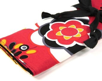Knitting Needle Case - Kleo - IN STOCK black pockets for all sizes, straight, circular or paint brushes