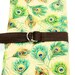 Peacock Feathers SHORT Knitting Needle Case or Art Tool Organizer with Brown Pockets for circular, double pointed, interchangable or travel
