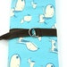 Short Knitting Needle Case Organizer - Little Dogs - brown pockets for circular, double pointed, interchangeable or travel