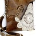 CUSTOM for LAUREN R - Boho Leather Messenger Bag with Crochet Doily and Antique Key - Medium Size - One Of A Kind