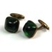 STUNNING Art Deco Gold Fill Cuff Links with Deep Green Stones Circa 1930