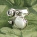 IVORY MOON SPIRAL adjustable sterling, mother of pearl and white cz ring
