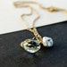 Golden Light Necklace Green Amethyst Gemstone Freshwater Pearl Gold Handmade Jewelry