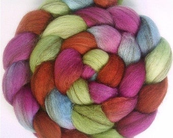 Handpainted Heathered BFL Roving - 4 oz. POTTERY - Spinning Fiber