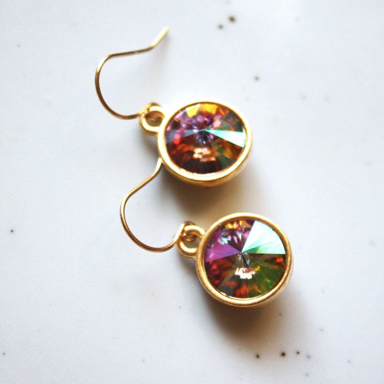 Round Rainbow earrings