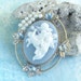 Cherub Cameo Brooch or Pendant with Crystals and Freshwater Pearls