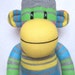 Bright Neon Striped Sock Monkey made to order