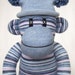 Blue Pin Striped Sock Monkey made to order