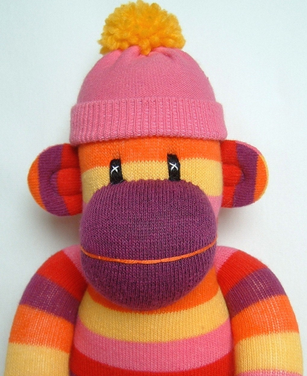 Groovy Girl Striped Sock Monkey made to order