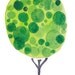 Spring SALE Green Tree Watercolor Painting ATC ACEO