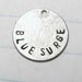 CIRCLE 12mm Metal Jewelry Tags stamped with your brand letters designer initials shop name - 100 tags