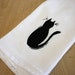 Black Cat - Cotton Flour Sack Kitchen Towel - Hand Screen Printed