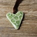 Light Green Porcelain Heart Necklace - Handmade Pottery