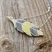 Yellow and Gray Porcelain Feather Necklace - Handmade Pottery