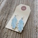 Light Blue Feather Porcelain Earrings - Handmade Pottery