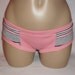 SALE Gray White Striped and Pink Knit Boycut Panties Medium Handmade