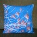Blue Orange Branches Flowers Pillow Cover Tulip Tree 16 inch series F