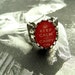 Keep Calm and Carry On Silver Filigree Charm Ring from Hoolala