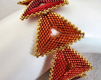 Hot 3x3x3 Anything Goes Peyote Bracelet (2231) - A Sand Fibers Creation