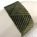 Chartreuse with Grey Log Cabin Braid Peyote Cuff (2171)