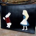 Alice in Wonderland Black Vinyl Messenger Bag