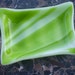 Fused Glass Soap Dish in streaky Lime and White by Willowglass, Glass Soap Dish, Home Decor