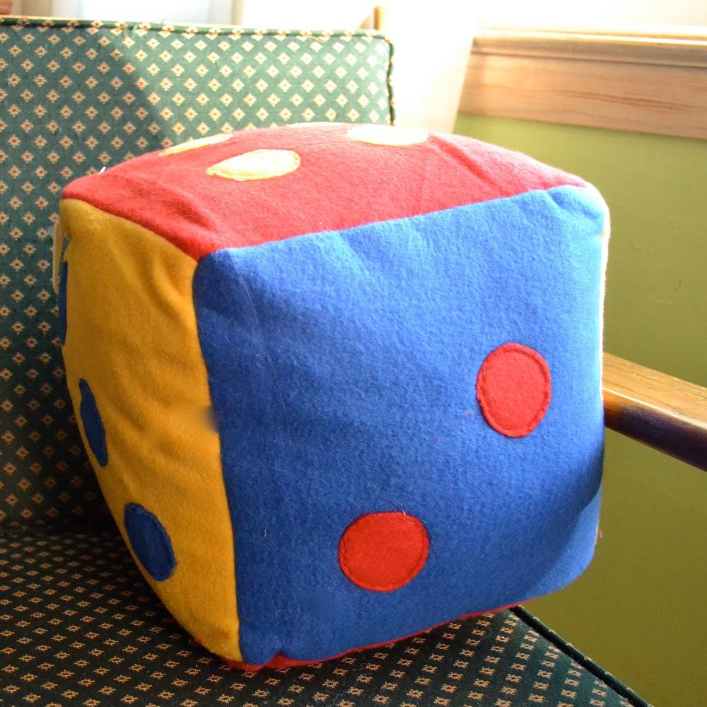 Clean Up Game Fleece Dice Pillow READY TO by handmadepretties