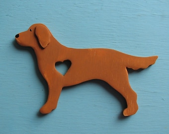 Golden Retriever Rustic Heart Dog