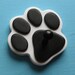 Leash Holder WHiTE Dog - Wood Paw Print Peg Hook