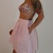 Vtg 80s Pink and White Bubblegum Seersucker Skirt