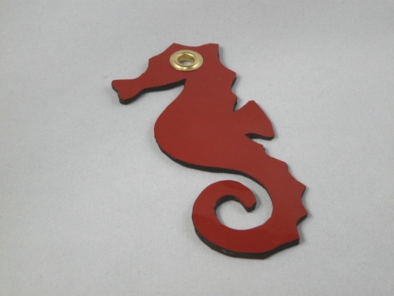 Red Seahorse Luggage Tag