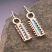 Bronze and Silver Dangle Earrings with Polymer Clay and Iridescent In-lay
