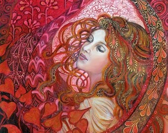 Aphrodite - Art Nouveau Love Goddess 11x14 Print Pagan Mythology Psychedelic Bohemian Gypsy Goddess Art