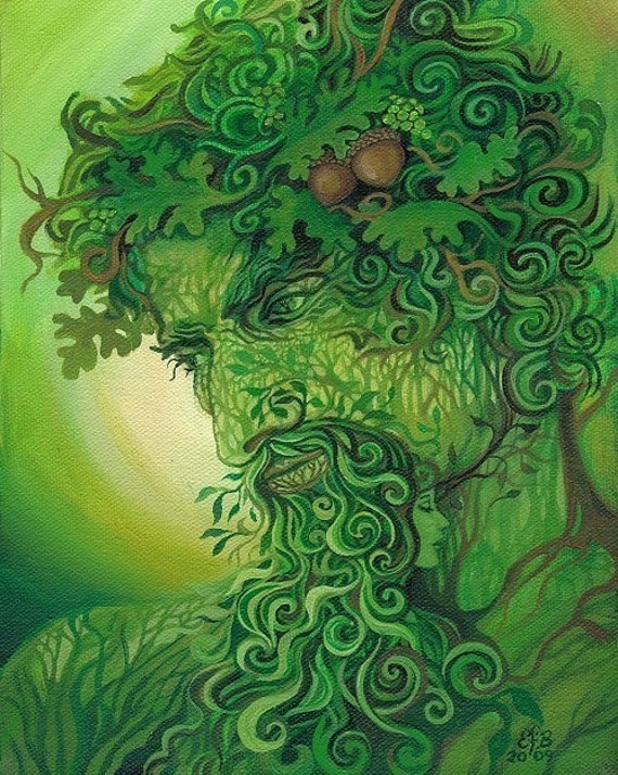 Green Man 8x10 Print Pagan God