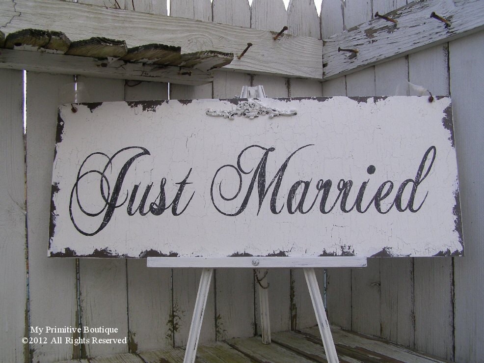 Just Married Vintage Sign 3