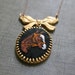equestrian cameo - cross stitch vintage cameo necklace