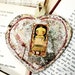 An Angel's Heart - Mixed Media Paper And Fiber Hearts Hanging Valentine's Day Ornament By Danita Art (4 Inches)