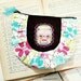 The pink OWL - Original Handmade Zipper Pouch with illustration by Danita Art