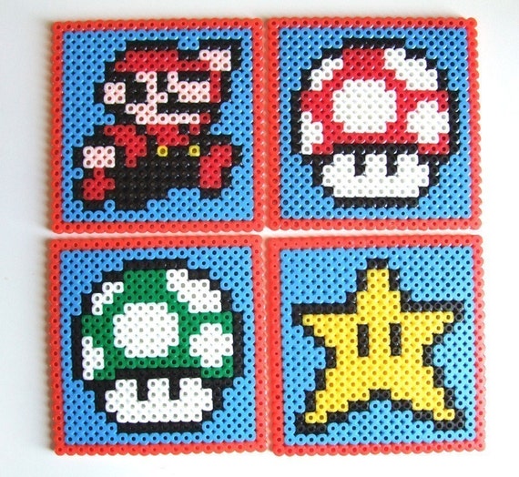 Nintendo Super Mario Coaster Set Set of 4 Bead Coasters