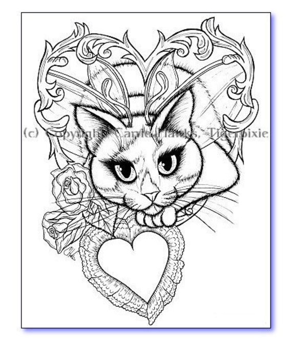 Items similar to Valentine Tuxedo  Fairy Cat  Fantasy Art 6 