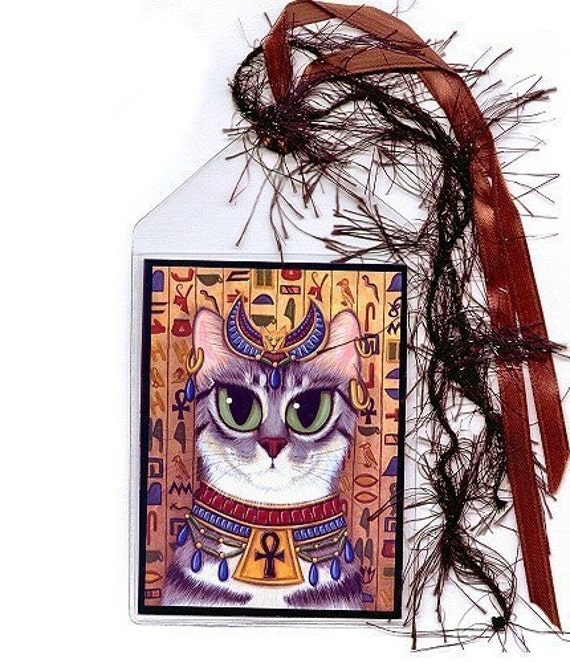 Bastet Cat Bookmark Egyptian Goddess Bast Egypt Fantasy Cat Art Mini ...