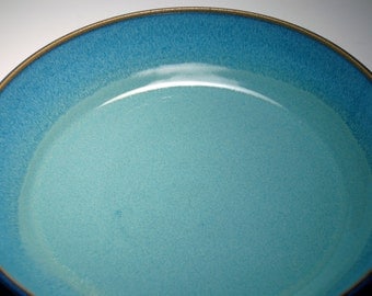 HOLD for NICKY - Large Pasta Bowl - Pie Plate - Blue and Teal Pottery