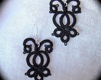 Tatted Lace Earrings - The Night Garden