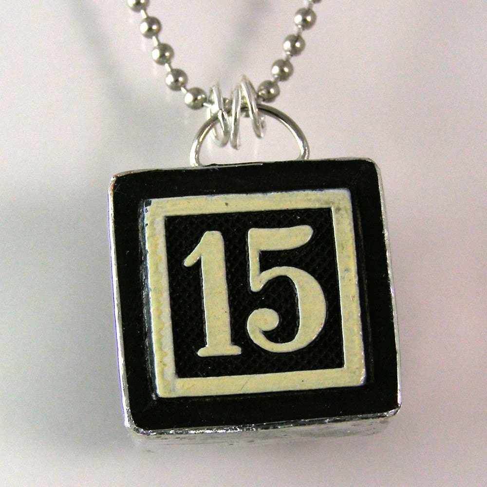 Number 15 Pendant Necklace by XOHandworks | Etsy