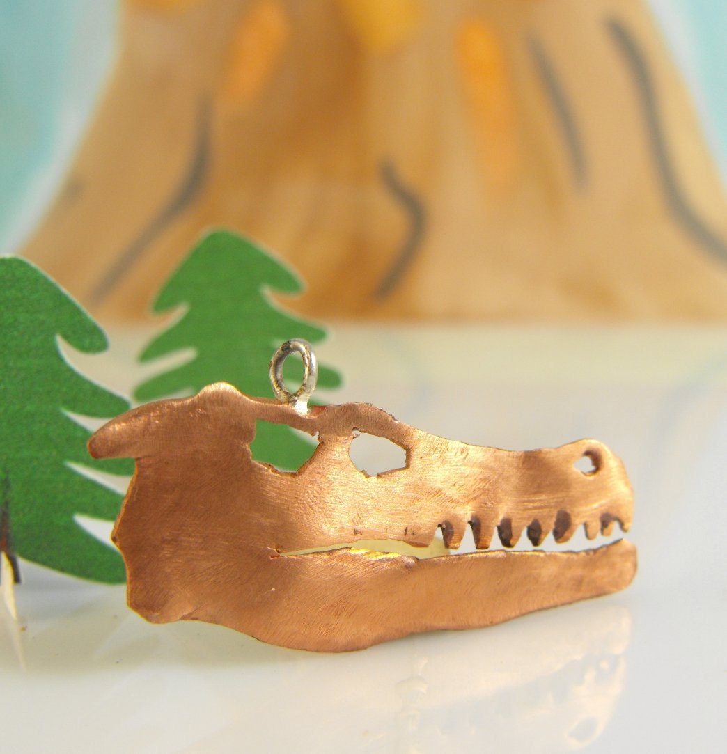 raptor skull silhouette necklace velociraptor dinosaur