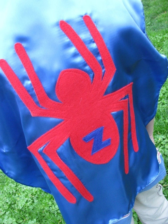 Superhero cape Custom Spider superhero Kid Cape w/ intial party favors Il_570xn