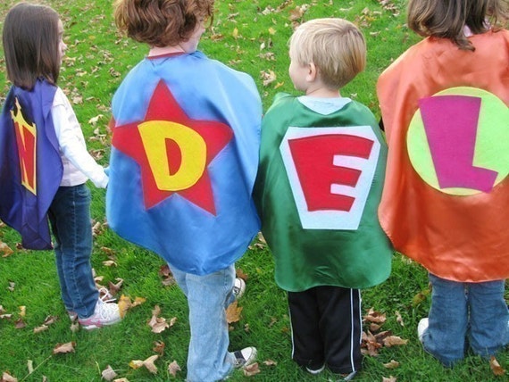4 Superhero Cape Princess Superhero Kid Capes Personalized Customize each one superhero favor Il_570xn