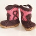 Chocolate Rose Cowgirl Booties, size Small (6 month)