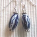 Reserved for B. Blue & White Striped Porcelain Earrings